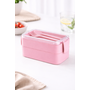 HEM HEM Lunchbox met Bestek – Roze – 2 Laags Bento Box – 19 x 10 x 9 cm – Inclusief Lepel en Vork – Lekvrij – BPA Vrij