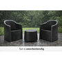HEM HEM Tuinset Zwart 3-delig – 2 Stoelen incl. Kussens + Tafel – Antraciet – Kunststof Balkonset – Onderhoudsvrij