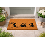 HEM HEM Kokos Deurmat Katten 39x59 cm - Natuurlijke Kokosmat - Antislip Buitenmat - Schoonloopmat met Zwarte Kat Silhouetten