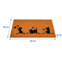 HEM HEM Kokos Deurmat Katten 39x59 cm - Natuurlijke Kokosmat - Antislip Buitenmat - Schoonloopmat met Zwarte Kat Silhouetten