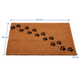 HEM HEM Kokos Deurmat 39x59 cm – Bruin met Zwarte Pootafdrukken – Antislip Schoonloopmat – Buiten & Binnen