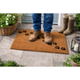 HEM HEM Kokos Deurmat 39x59 cm – Bruin met Zwarte Pootafdrukken – Antislip Schoonloopmat – Buiten & Binnen