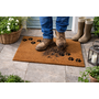 HEM HEM Kokos Deurmat 39x59 cm – Bruin met Zwarte Pootafdrukken – Antislip Schoonloopmat – Buiten & Binnen