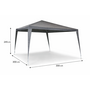 CUHOC CUHOC Partytent 3x3 Meter Grijs - 300x300 cm Feesttent - Waterafstotend PE Dak - Tuintent Met Metalen Frame - Partytent Voor Tuin, BBQ en Feest