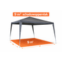 HEM HEM Partytent 3x3 Meter Grijs - 300x300 cm Feesttent - Waterafstotend PE Dak - Tuintent Met Metalen Frame - Partytent Voor Tuin, BBQ en Feest