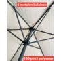 CUHOC CUHOC - Ecru Parasol met hoes - 3m - stokparasol -Beige Parasol met Volanten Opdraaier en Redlabelhoes