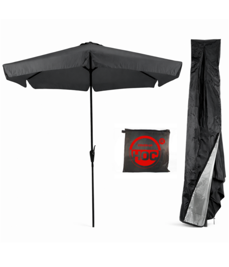 CUHOC CUHOC Grijze Parasol + Redlabel Parasolhoes