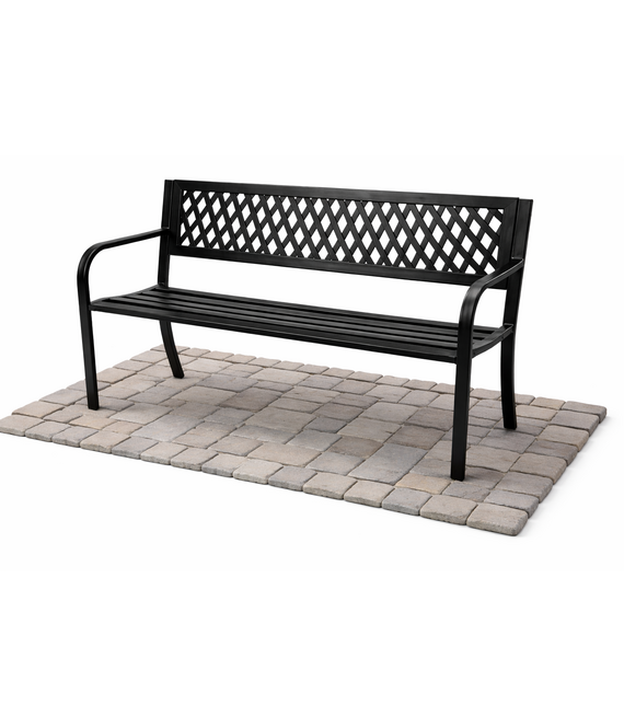 HEM HEM Stalen Tuinbank Zwart 119x50x75 cm - Buitenbank - Parkbank - Weerbestendig - 220 kg draagvermogen