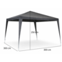CUHOC CUHOC Partytent 3x3 Meter Grijs - 300x300 cm Feesttent - Waterafstotend PE Dak - Tuintent Met Metalen Frame - Partytent Voor Tuin, BBQ en Feest