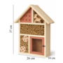 HEM HEM Insectenhotel Hout 37 cm Rood – Bijenhotel & Insectenhuis – Voor Tuin en Balkon – Nestkast voor Bijen, Vlinders en Lieveheersbeestjes – Ophangbaar