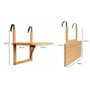 HEM HEM Balkontafel Hangtafel Acacia hout 40x42x60 cm –  Accacia Houten balkonklaptafel Buiten – Inklapbare Tuintafel
