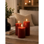 HEM HEM LED Kaarsen Set 3 Stuks - Rode Stompkaarsen - Met Afstandsbediening & Timer - Realistisch Kaarsvet Effect - 12 cm Diameter