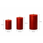 HEM HEM LED Kaarsen Set 3 Stuks - Rode Stompkaarsen - Met Afstandsbediening & Timer - Realistisch Kaarsvet Effect - 12 cm Diameter