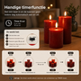 HEM HEM LED Kaarsen Set 3 Stuks - Rode Stompkaarsen - Met Afstandsbediening & Timer - Realistisch Kaarsvet Effect - 12 cm Diameter