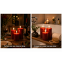 HEM HEM LED Kaarsen Set 3 Stuks - Rode Stompkaarsen - Met Afstandsbediening & Timer - Realistisch Kaarsvet Effect - 12 cm Diameter