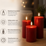 HEM HEM LED Kaarsen Set 3 Stuks - Rode Stompkaarsen - Met Afstandsbediening & Timer - Realistisch Kaarsvet Effect - 12 cm Diameter
