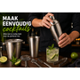 HEM HEM Barset met cocktailshaker RVS 6-delig - Cocktailset met ijsbucket, zeef, opener, tang en mes - Professionele cocktail shaker set