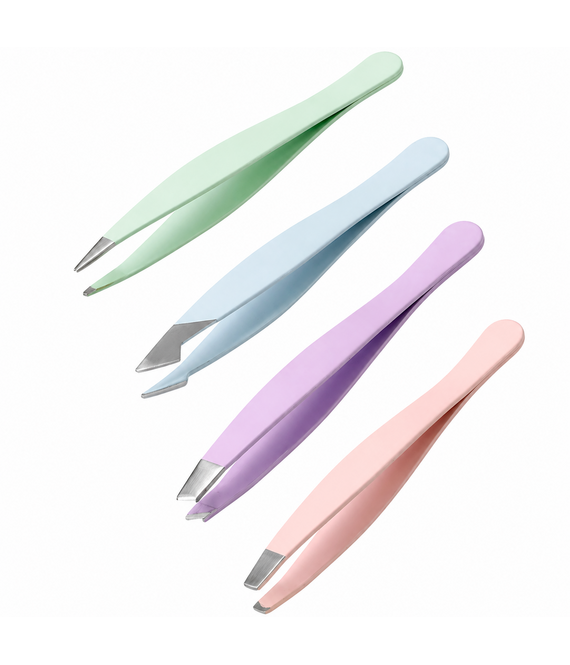 HEM HEM Pincet Set 4 Stuks 6 cm – RVS Pincetten – Epileer Pincet Set – Precisie Pincet – Wenkbrauw Pincet – Assorti Kleuren