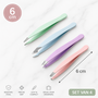 HEM HEM Pincet Set 4 Stuks 6 cm – RVS Pincetten – Epileer Pincet Set – Precisie Pincet – Wenkbrauw Pincet – Assorti Kleuren