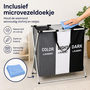 HEM HEM Wasmand 3 Vakken 105 Liter - Wassorteerder Donker Licht Kleur - Polyester Wasmand met Aluminium Frame - Opvouwbare Wasmand - Was Organizer 58x40x58 cm