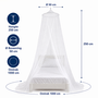 HEM HEM Klamboe 1 Persoons – Muskietennet Bed – Anti Muggen Net – 250 cm Hoog – Ø 50 cm Bovenring – Omtrek 1000 cm – Reis Klamboe – Camping Klamboe – Polyester – Inclusief Draagtas & HEM Microvezeldoekje – Wit