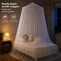 HEM HEM Klamboe 1 Persoons – Muskietennet Bed – Anti Muggen Net – 250 cm Hoog – Ø 50 cm Bovenring – Omtrek 1000 cm – Reis Klamboe – Camping Klamboe – Polyester – Inclusief Draagtas & HEM Microvezeldoekje – Wit