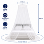 HEM HEM Klamboe 2 Persoons – Muskietennet Bed – Anti Muggen Net – 250 cm Hoog – Ø 60 cm Bovenring – Omtrek 1250 cm – Reis Klamboe – Camping Klamboe – Polyester – Inclusief Draagtas & HEM Microvezeldoekje – Wit