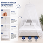 HEM HEM Klamboe 2 Persoons – Muskietennet Bed – Anti Muggen Net – 250 cm Hoog – Ø 60 cm Bovenring – Omtrek 1250 cm – Reis Klamboe – Camping Klamboe – Polyester – Inclusief Draagtas & HEM Microvezeldoekje – Wit