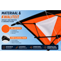 HEM HEM Stuntvlieger Oranje 120x50 cm – Dual Line Sportvlieger – Inclusief 30 Meter Lijnen en Handgrepen – 190T Polyester – Glasvezel Frame – Beginners en Gevorderden – Strand en Park