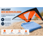 HEM HEM Stuntvlieger Oranje 120x50 cm – Dual Line Sportvlieger – Inclusief 30 Meter Lijnen en Handgrepen – 190T Polyester – Glasvezel Frame – Beginners en Gevorderden – Strand en Park