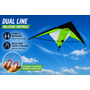 HEM HEM Stuntvlieger Groen 120x50 cm – Dual Line Sportvlieger – Inclusief 30 Meter Lijnen en Handgrepen – 190T Polyester – Glasvezel Frame – Beginners en Gevorderden – Strand en Park