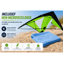HEM HEM Stuntvlieger Groen 120x50 cm – Dual Line Sportvlieger – Inclusief 30 Meter Lijnen en Handgrepen – 190T Polyester – Glasvezel Frame – Beginners en Gevorderden – Strand en Park