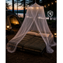 HEM HEM Klamboe 2 Persoons – Muskietennet Bed – Anti Muggen Net – 250 cm Hoog – Ø 60 cm Bovenring – Omtrek 1250 cm – Reis Klamboe – Camping Klamboe – Polyester – Inclusief Draagtas & HEM Microvezeldoekje – Wit
