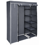 HEM HEM Garderobekast 141x45x167 cm – Opvouwbare Kledingkast – Stoffen Kast met Legplanken en Kledingroede – Donkergrijs – Inclusief HEM Microvezeldoekje