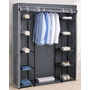 HEM HEM Garderobekast 141x45x167 cm - Opvouwbare Kledingkast - Stoffen Kast met Legplanken en Kledingroede - Donkergrijs