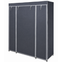 HEM HEM Garderobekast 141x45x167 cm - Opvouwbare Kledingkast - Stoffen Kast met Legplanken en Kledingroede - Donkergrijs