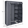 HEM HEM Garderobekast 141x45x167 cm - Opvouwbare Kledingkast - Stoffen Kast met Legplanken en Kledingroede - Donkergrijs