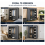 HEM HEM Garderobekast 141x45x167 cm - Opvouwbare Kledingkast - Stoffen Kast met Legplanken en Kledingroede - Donkergrijs