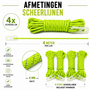 HEM HEM Fluorescerende Scheerlijn Set 4 Stuks – Tentlijnen met Spanners – Reflecterend – 4 Meter – Fluor Groen