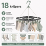 HEM HEM Washanger Groen met 18 Knijpers – Opvouwbaar Droogrek – Ondergoedhanger – Sokhanger – Camping Wasrek – 24x31 cm