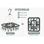 HEM HEM Washanger Groen met 18 Knijpers – Opvouwbaar Droogrek – Ondergoedhanger – Sokhanger – Camping Wasrek – 24x31 cm