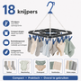 HEM HEM Washanger Blauw met 18 Knijpers – Opvouwbaar Droogrek – Ondergoedhanger – Sokhanger – Camping Wasrek – 24x31 cm