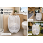 HEM HEM Pop-up Wasmand 64 Liter – Opvouwbare Laundry Basket – Inklapbare Wasbox met Mesh – Wit