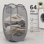 HEM HEM Inklapbare Wasmand 64L – Opvouwbare Waszak – Mesh Laundry Bag met Pop-up Frame – Grijs