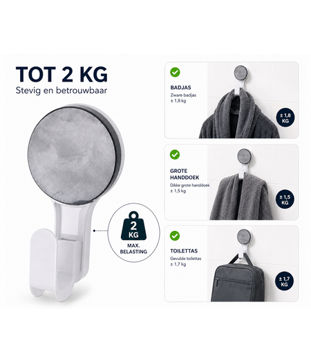 HEM HEM Zuignaphaak 65 mm Wit/Grijs