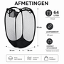 HEM HEM Opvouwbare Waszak 64 Liter – Pop-up Wasmand – Inklapbare Laundry Bag met Handgrepen – 36x36x58 cm – Zwart