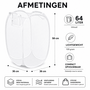 HEM HEM Pop-up Wasmand 64 Liter – Opvouwbare Laundry Basket – Inklapbare Wasbox met Mesh – Wit