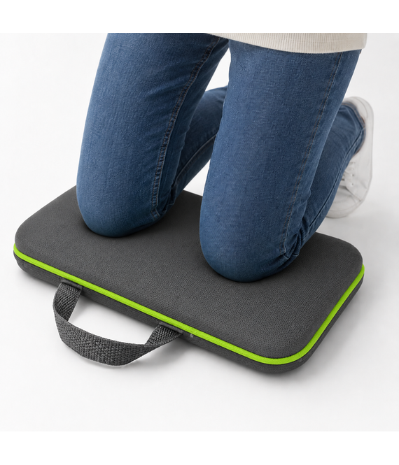 HEM HEM Kniekussen Tuin 40x30 cm - Tuinknielkussen van Neopreen & Memory Foam - Kniekussen voor Tuinieren, Schoonmaken, Camping & Klussen - Waterafstotend Zitkussen met Handvat - Grijs