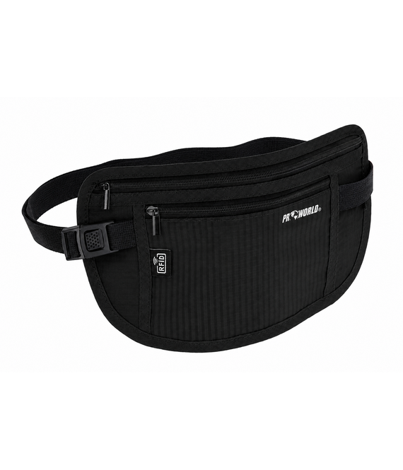 HEM HEM RFID Heuptas Zwart – Heuptasje – Festival Tas – Buiktas – Reistas – Waist Bag – Anti Skim – Pasjes Beschermer – 26x13 cm
