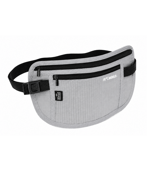 HEM HEM RFID Heuptas Lichtgrijs – Heuptasje – Festival Tas – Buiktas – Reistas – Waist Bag – Anti Skim – Pasjes Beschermer – 26x13 cm